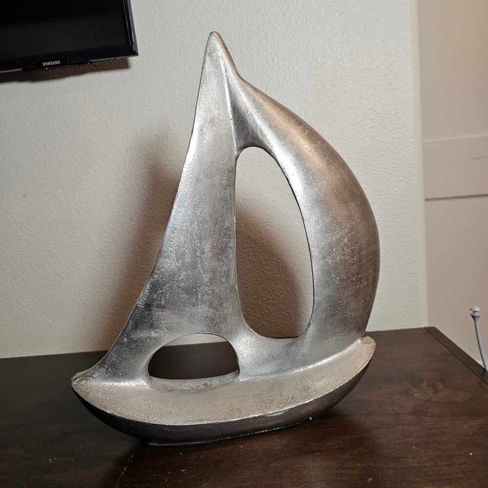 Vintage Aluminum Sailboat Sculpture